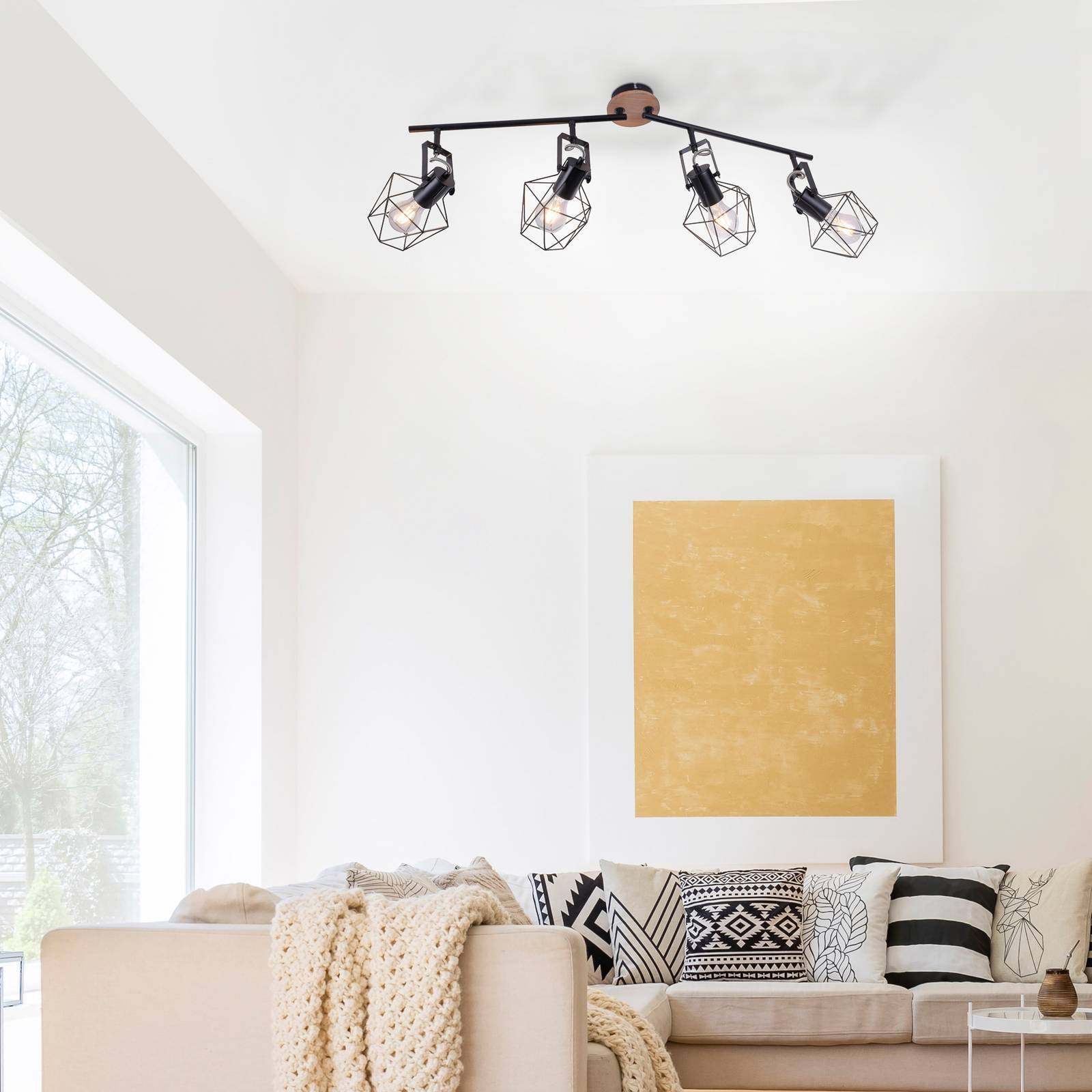 JUST LIGHT. GmbH Taklampa Jaro, dimbar, Svart, Vardagsrum / matsal, Metall, Modern, Taklampa