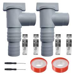 Underhåll/avstängningsventil för pool med 32/38 mm slanganslutning, dubbel splittringsventil slangventil plunger pooltillbehör, för pool utanför marken och poolpump (2 st)