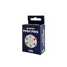 Grupo Erik Poster Push Pins - 50 pcs Drawing Pins, Cork Board Pins, Wall Pins, Pin Board Pins, Push Pins For Cork Board, Pinboard Pins, Pins For Cork Board