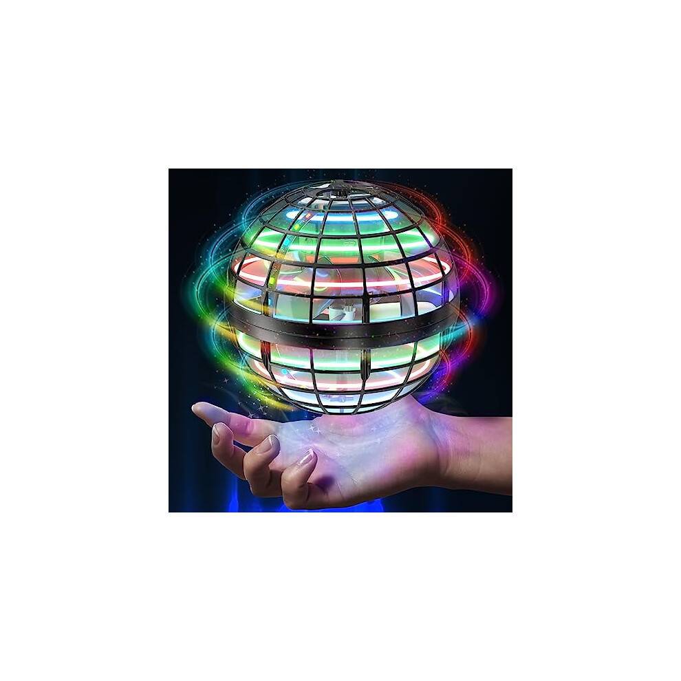 2025 Flygande klotbollleksak, kosmisk svävande boll, fidget spinner, handdrönare, cool utomhusleksak, present till barn 6-10+ år (svart)