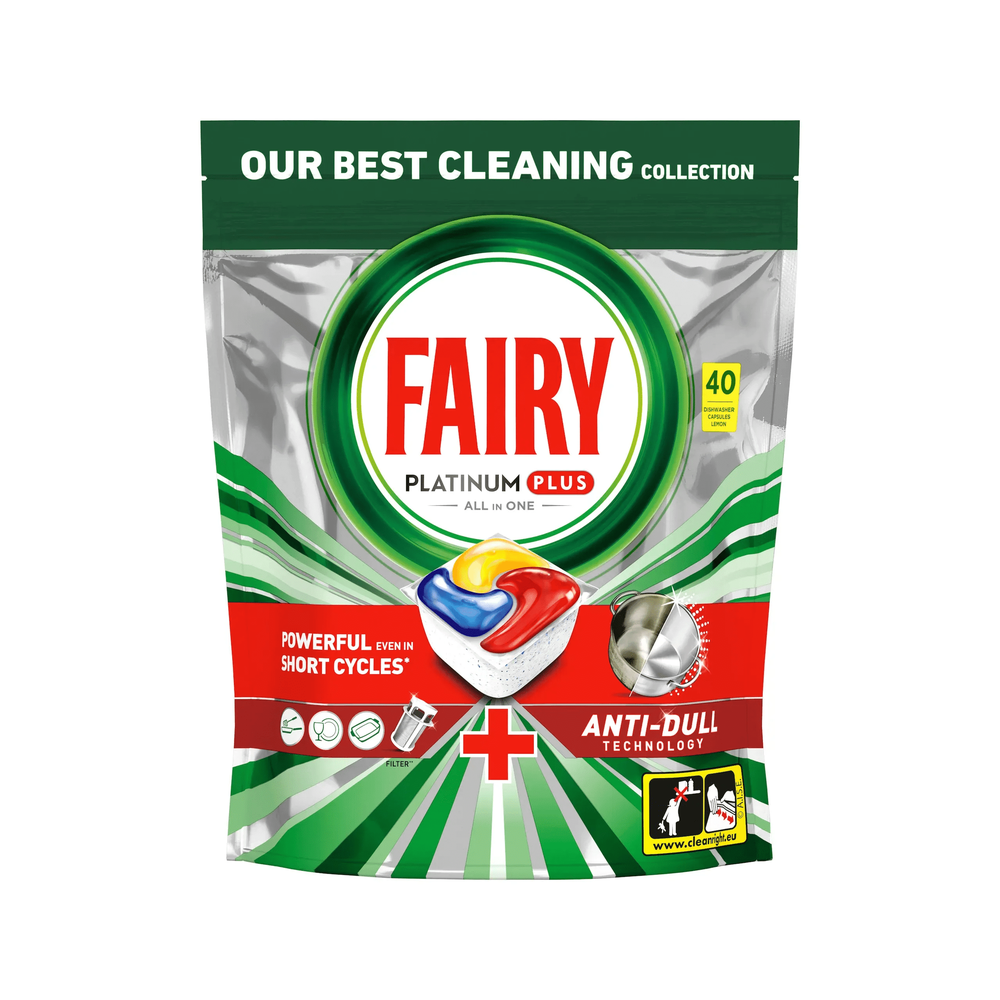 Fairy Platinum+ Lemon Opvasketabs - 40 stk.
