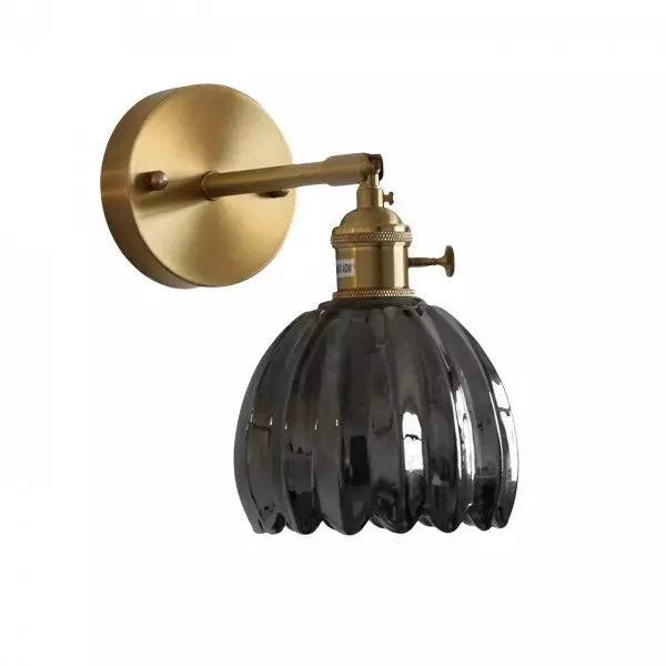 TulipGlow Vandalampa - Retro Glasyktulpanlampa för Vintage Flair - Grå