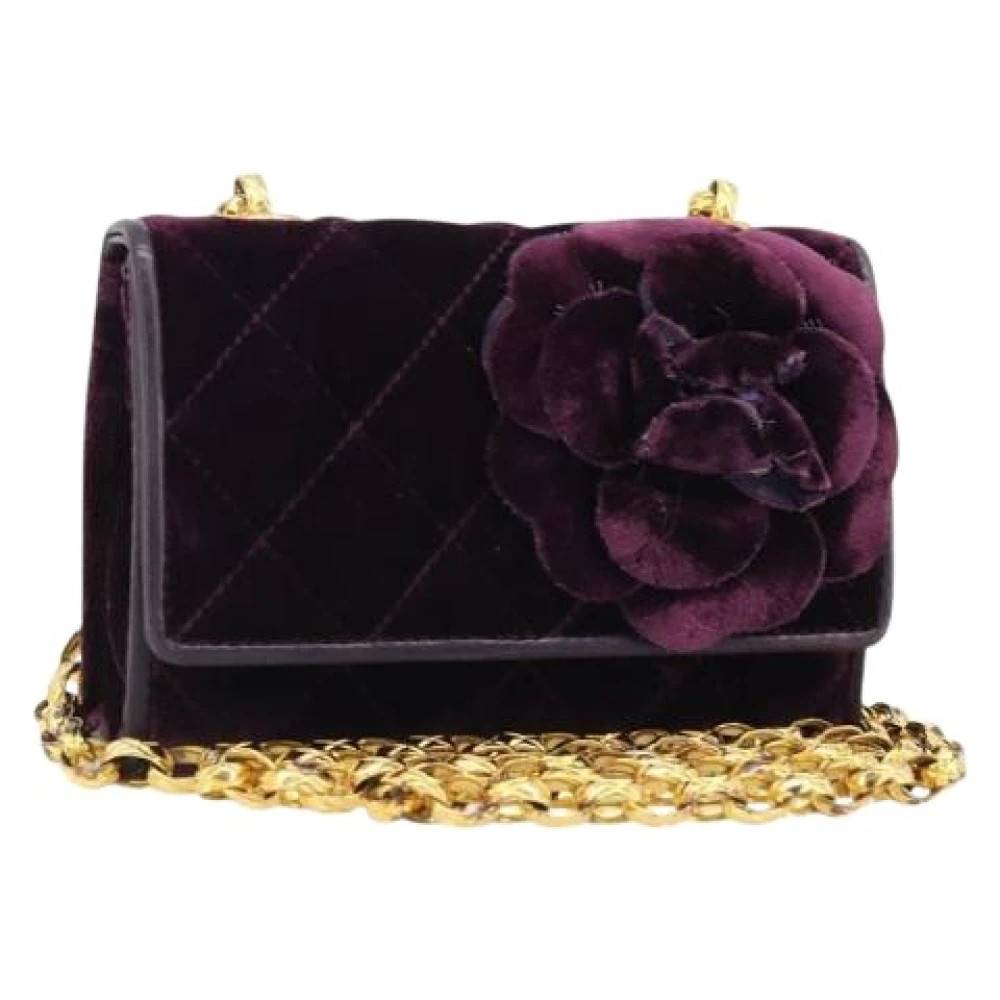 Chanel Vintage Pre-owned Mini Skuldertaske - Vintage - Dame - Lilla - ONE SIZE - Uld