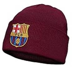 FC Barcelona Official - Mössa för barn - stickad Bronx-beanie - supporterpryl med klubbemblem - Röd