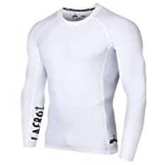 LAFROI Långärmad herr UPF 50+ Baselayer Skins Performance Fit Compression Rash Guard-CLYYB Asym White Size MD