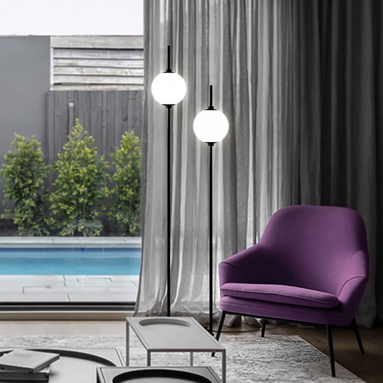 Maytoni LED golvlampa The Sixth Sense, Svart, Vardagsrum / matsal, Metall, Modern, LED-golvlampa