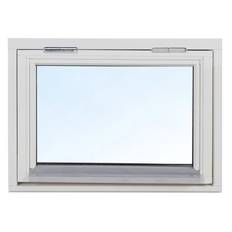 3-glas överkantshängt träfönster - 1-luft 7X4 Överhängd Frostat glas Spaltventil vit