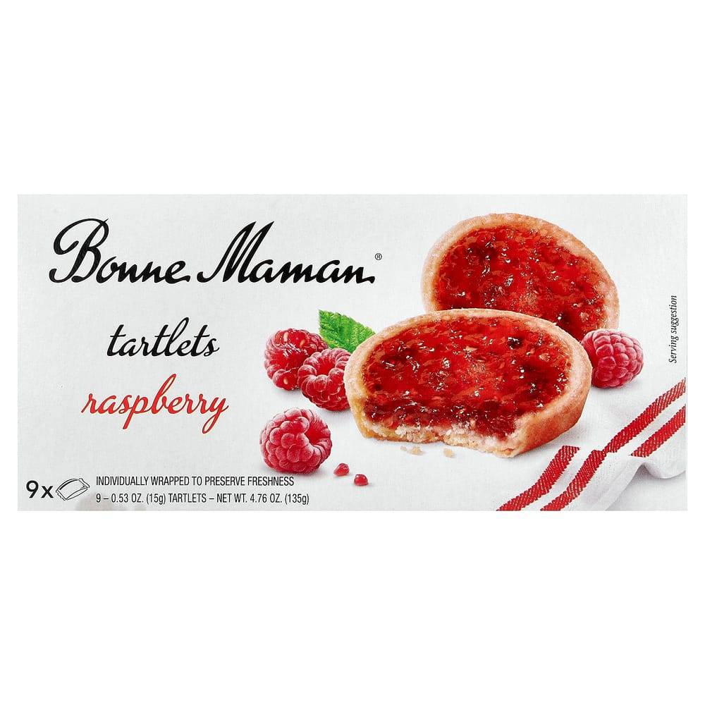 Bonne Maman Hallontarteletter, 9 st, 15g (0,53 oz) Varje red