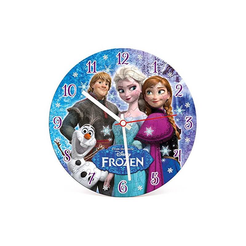 Clementoni 23021.1 - Puzzleuhr 96 Teile Frozen, Klassische Puzzle
