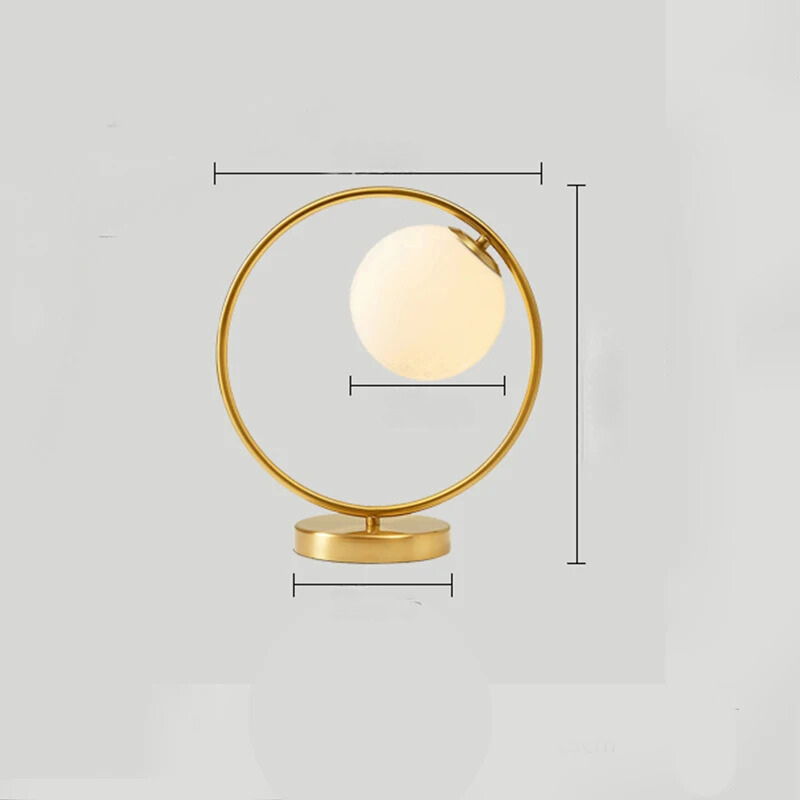LuxeAura - Elegant Bordslampa med Ringdesign för varje Interiör - Kall vit / 25 cm x 28 cm