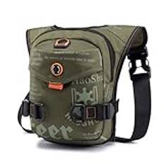 FANDARE Benväska för män och kvinnor, militärbenväska, midjeväska, höftväska, bröstväska, bältesväska, Sling Bag axelremsväska, axelväska för utomhusbruk, resor, crossover dagryggsäckar, Grön, L,
