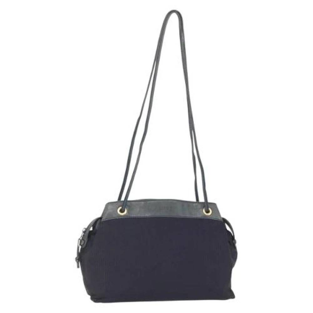 Loewe Pre-owned Pre-owned Nylon Skuldertaske - Vintage - Dame - Blå - ONE SIZE - Uld