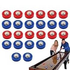 Qiwieod Små Shuffleboard-reservpuckar, små shuffleboard-puckar, 24-delad shuffleboard curling-tillbehör | Shuffleboard-rullset, bordsredskap-rull-set, bärbar shuffleboard-tillbehör,