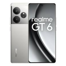 realme GT6 Smartphone 5G 8+256 GB, Snapdragon 8s Gen 3, 6000 Nits Display, Sony LYT-808 OIS Kamera, 120 W SUPERVOOC Aufladung, 5500 mAh langlebiger Akku, Fluid Silver(NO Adapter)