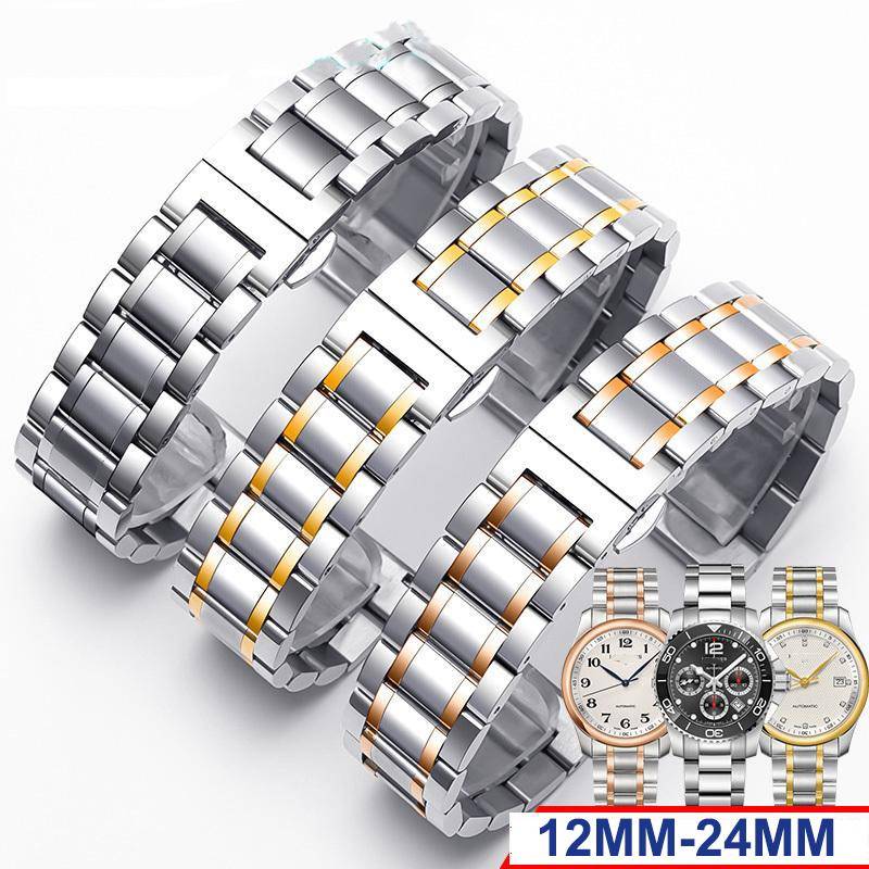 Klockband för 22 mm WatchBand Armband i rostfritt stål Master Crescent 12/13/14/15/16/17/18/19/20/21/22 mm band