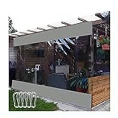 Presenningsgardin utomhus genomskinliga vattentäta skärmar panel vindtät värmeisolering pvc avdelare gardiner för verkstäder garage pergola (färg: Grå sida storlek: 3 x 2,2 m)