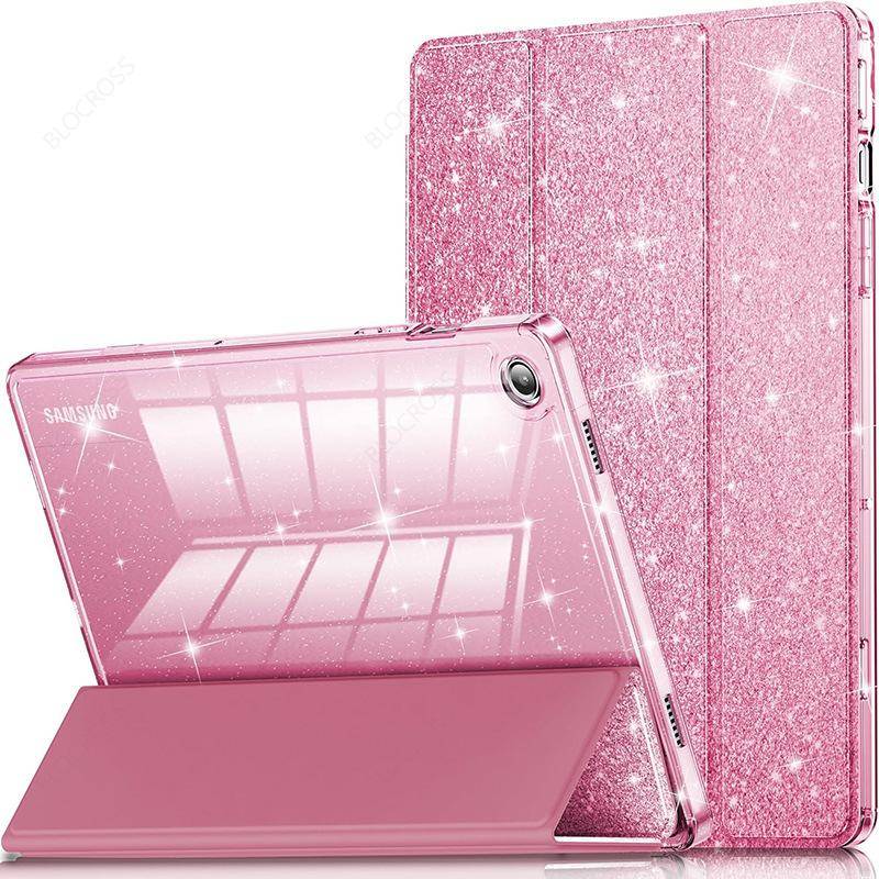 För Samsung Galaxy Tab S9 11  S11 S10 Lite S9 S10 FE 10.9 Fodral Med Pennhållare Tab A11 A9 Plus 11 8.7 Smart Glittrande Fodral silver
