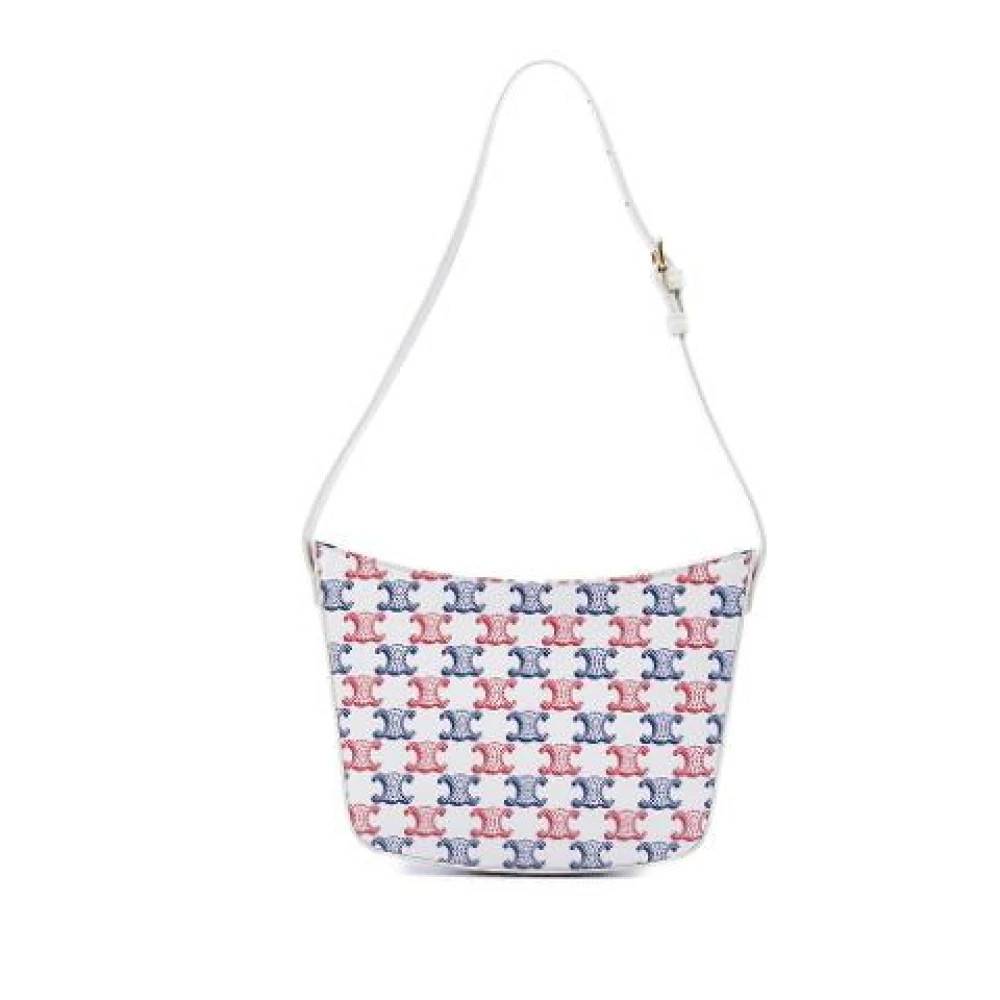 Celine Vintage Pre-owned Croque Skuldertaske - Vintage - Dame - Hvid - ONE SIZE - Uld