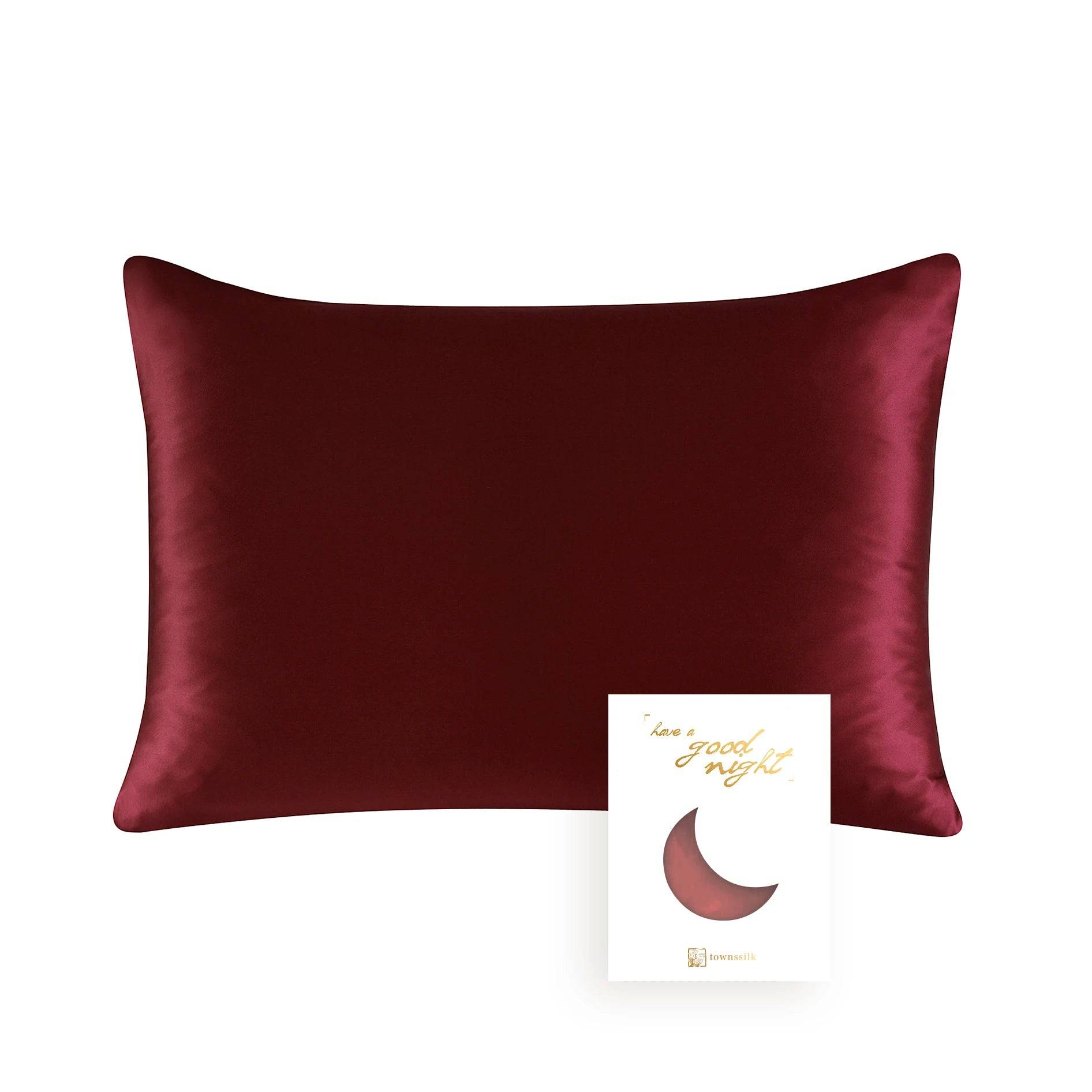 Örngott i 100% Mullbärssiden 6A 22 Mome samt Tencel - Claret / 50x60cm