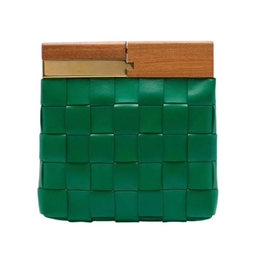 Bottega Veneta Vintage Pre-owned Snap Clutch - Vintage - Dame - Grøn - ONE SIZE - Læder