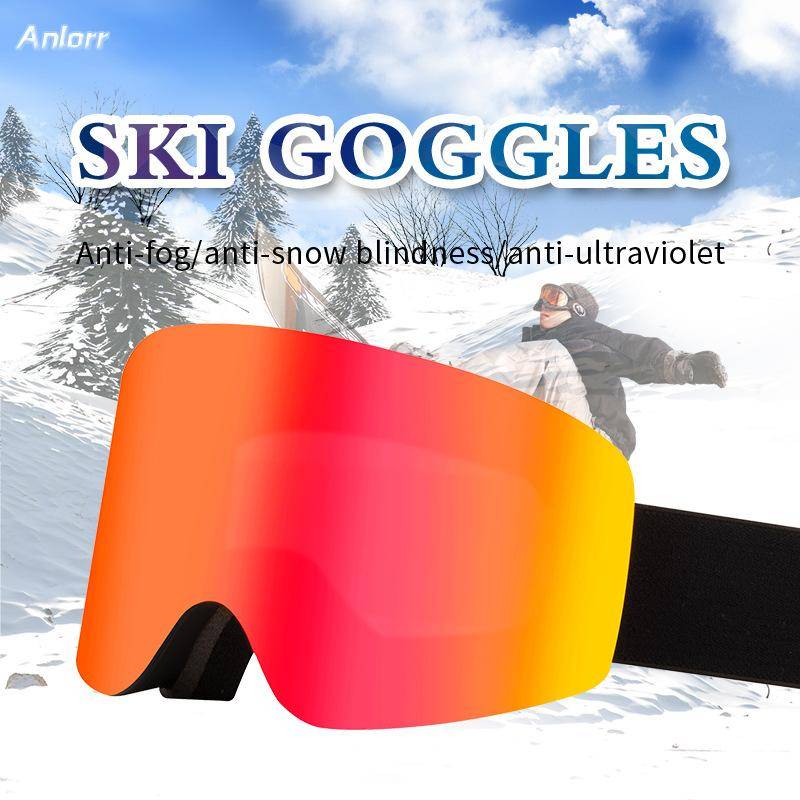 Cylindriska Magnetiska Skidglasögon, Dubbellager Anti-Dimma, Vidvinkel Snö Utomhus Skyddsglasögon med Dubbla Linser
