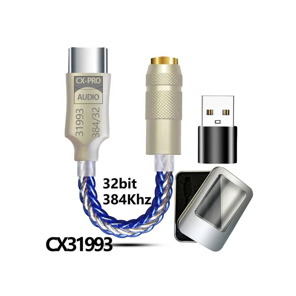 2X CX31993 HiFi DAC Type C to 3.5mm Headphone Amplifier Audio Decoder IEM AMP Mobile Phone Adapter with USB Adapter A