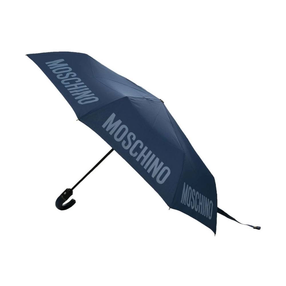 Moschino Blå Logo Print Kompakt Paraply - Accessories - unisex - Blå - ONE SIZE -