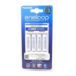 USB Standardlader Panasonic eneloop BQ-CC61USB inkl. 4x AA eneloop Batterier 1,9Ah & Micro USB-Kabel