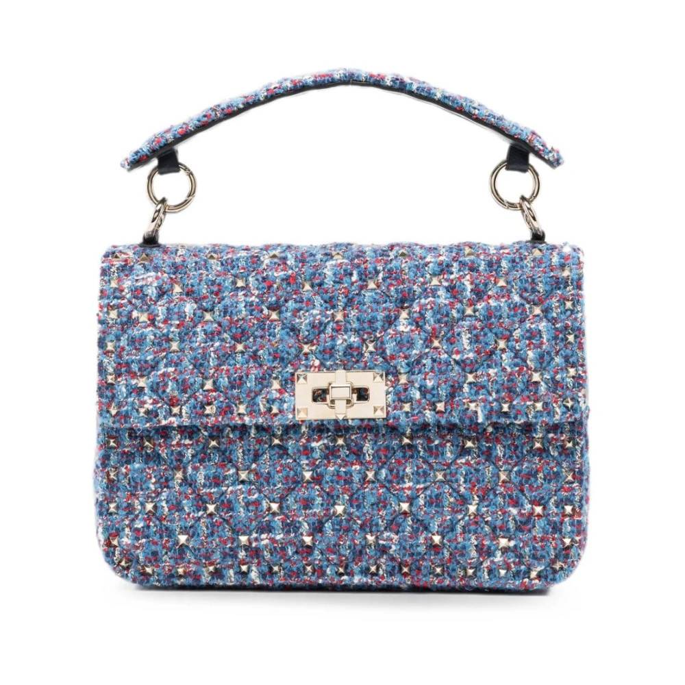 Valentino Garavani Rockstud Håndtaske - Tasker - Dame - Blå - ONE SIZE - Uld