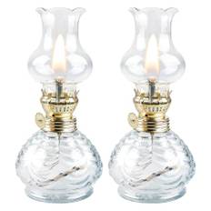 Fotogen lampa oljelampa lykta, 2 stycken fotogenstormlyktor, oljelampor av glas, retro nostalgi transparent justerbar ljusstyrka, fotogen oljelampa för vardagsrum matsal nödsituation