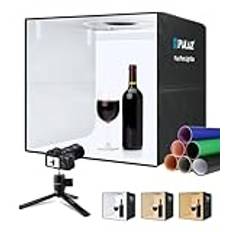 50 cm fotostudio, PULUZ ljuslåda för bärbar fotografering lysande fotobox stort fototältkit med 160 dimbara lysdioder, 12 färgbakgrunder