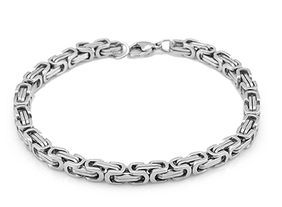 9 mm. Kejsarlänk armband i rostfritt stål.