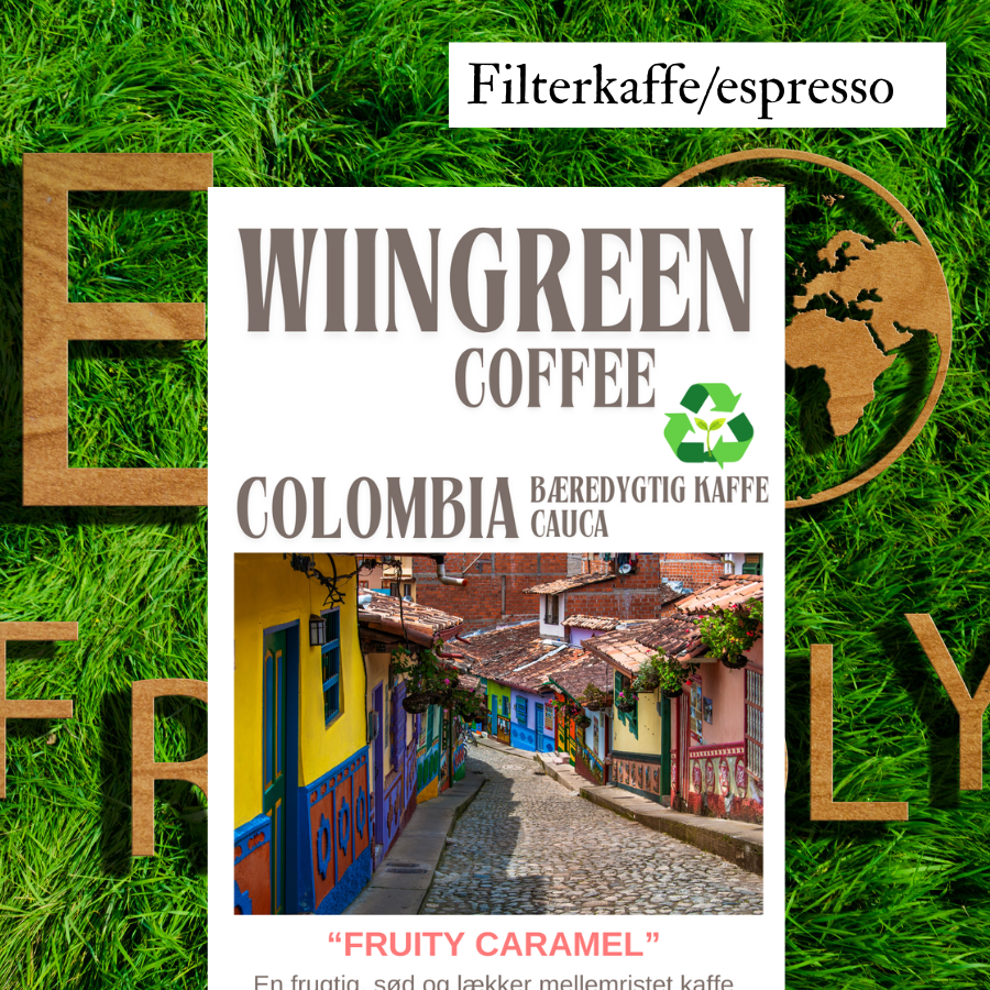 Colombia washed Arabica Excelso EP Cauca Økologisk, friskristet kaffe 250 gr Kværnes til filterkaffe