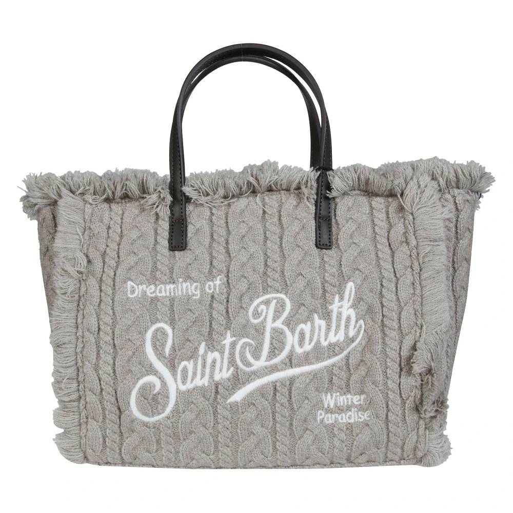 MC2 Saint Barth Colette Wool Braid Håndtaske med rem - Tasker - Dame - Grå - ONE SIZE - Uld