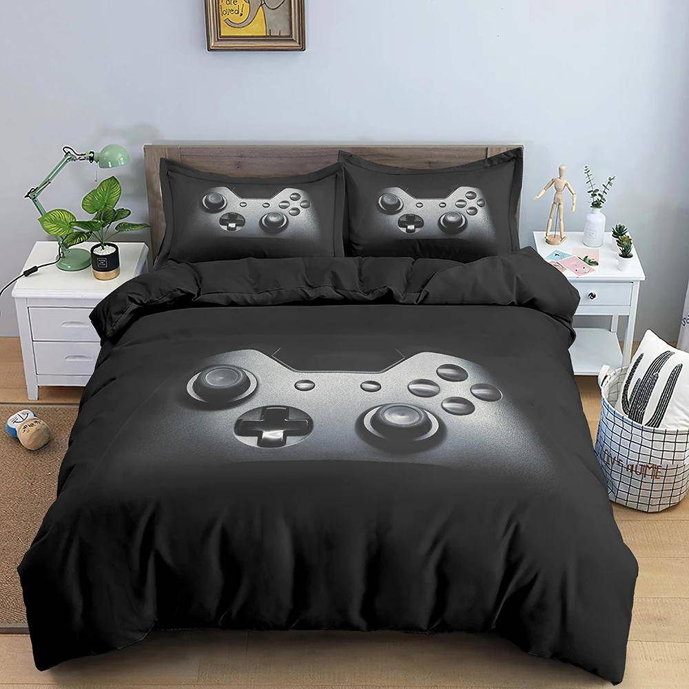 Tonåringar Videospel Täcke Påslakan King Spelkontroll Sängklädesset för Barn Pojkar Flickor Ungdom Spel Polyester Sängklädesset 70x133cm 2pcs