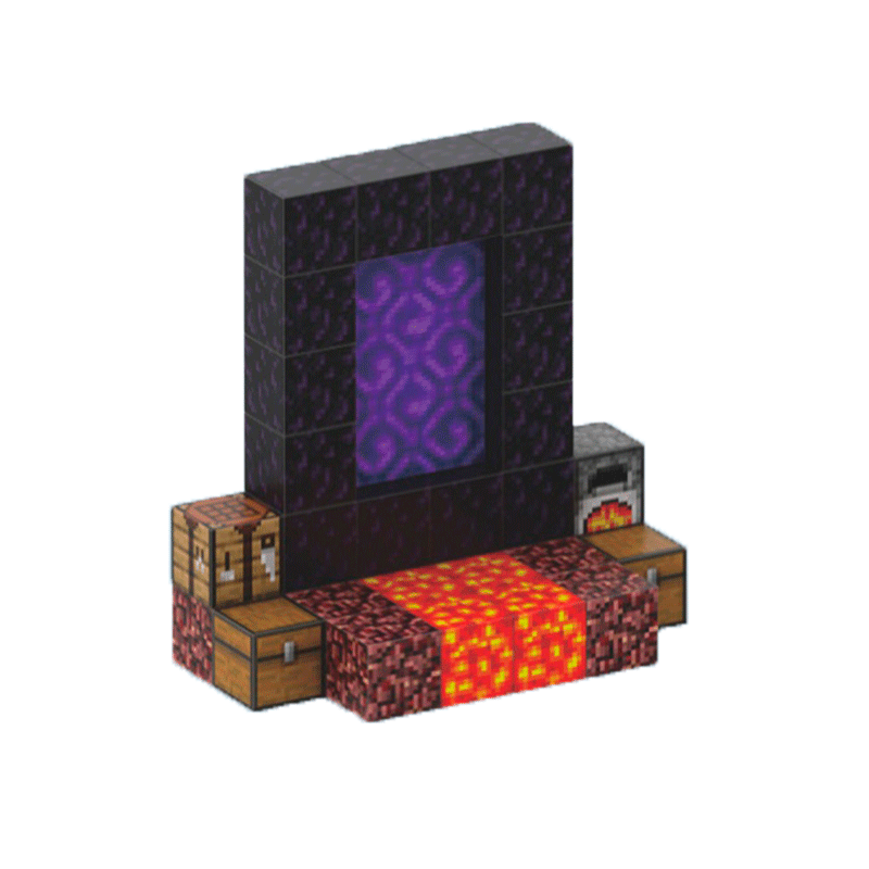 Nether Portal Lava - 32 klodser + 1 Figurer.