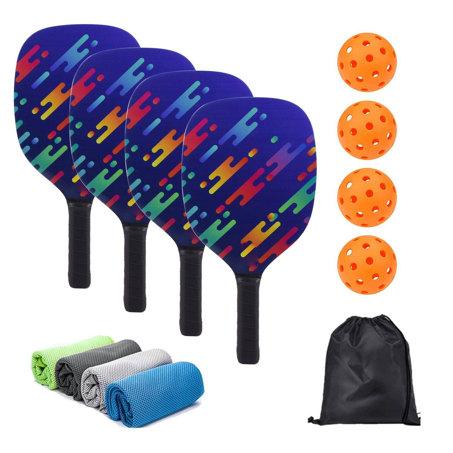 Pickleball Paddles Pik Racquet Set, Basswood Wooden Pik Racket Beach Racket, Outdoor Leisure