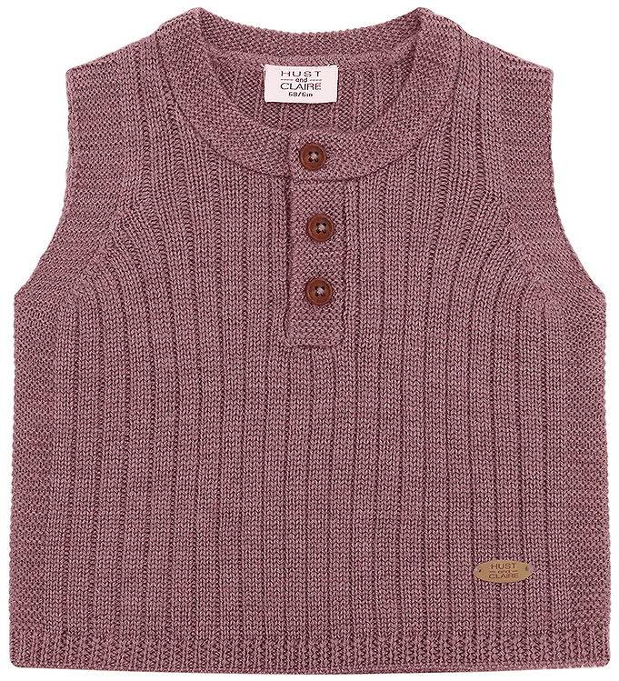 Hust and Claire Vest - Strik - HCEdi Wool Rib Knit - Pale Ma - Hust and Claire - 1 år (80) - Vest