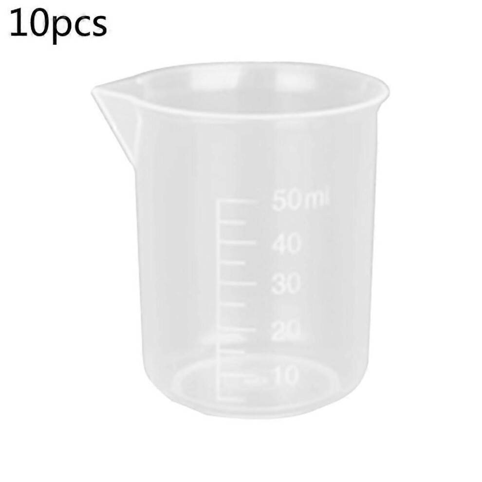 (50ml) 10Pcs Plastic Measuring Cup Resin Epoxy Pouring Cup 50ml/100ml/150ml/250ml