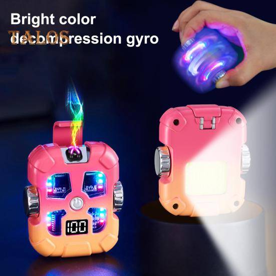Fidget Spinner Tändare med LED-lampa Digital Display USB Uppladdningsbar 3 Lägen Justerbar Tändare Stresslindring Gyroskop Snurrleksak blue