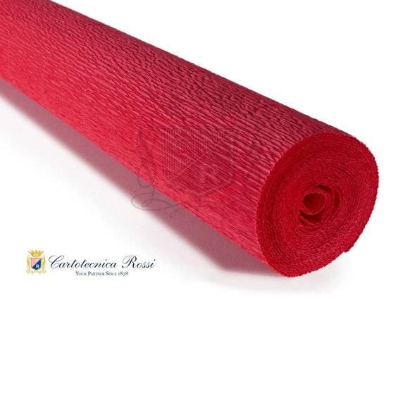 Cartotecnica Rossi kräppapper 580 – ljusröd, 180 g rulle (144 g/m²) à 50×250 cm - Röd
