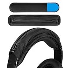 Geekria Medium Cooling-Gel Hook and Loop Headband Cover + Headband Pad Set/Headband Protector with Zipper No Tool Needed, Compatible with ATH Bose Beats JBL Hyperx Sony Headphones (Black)