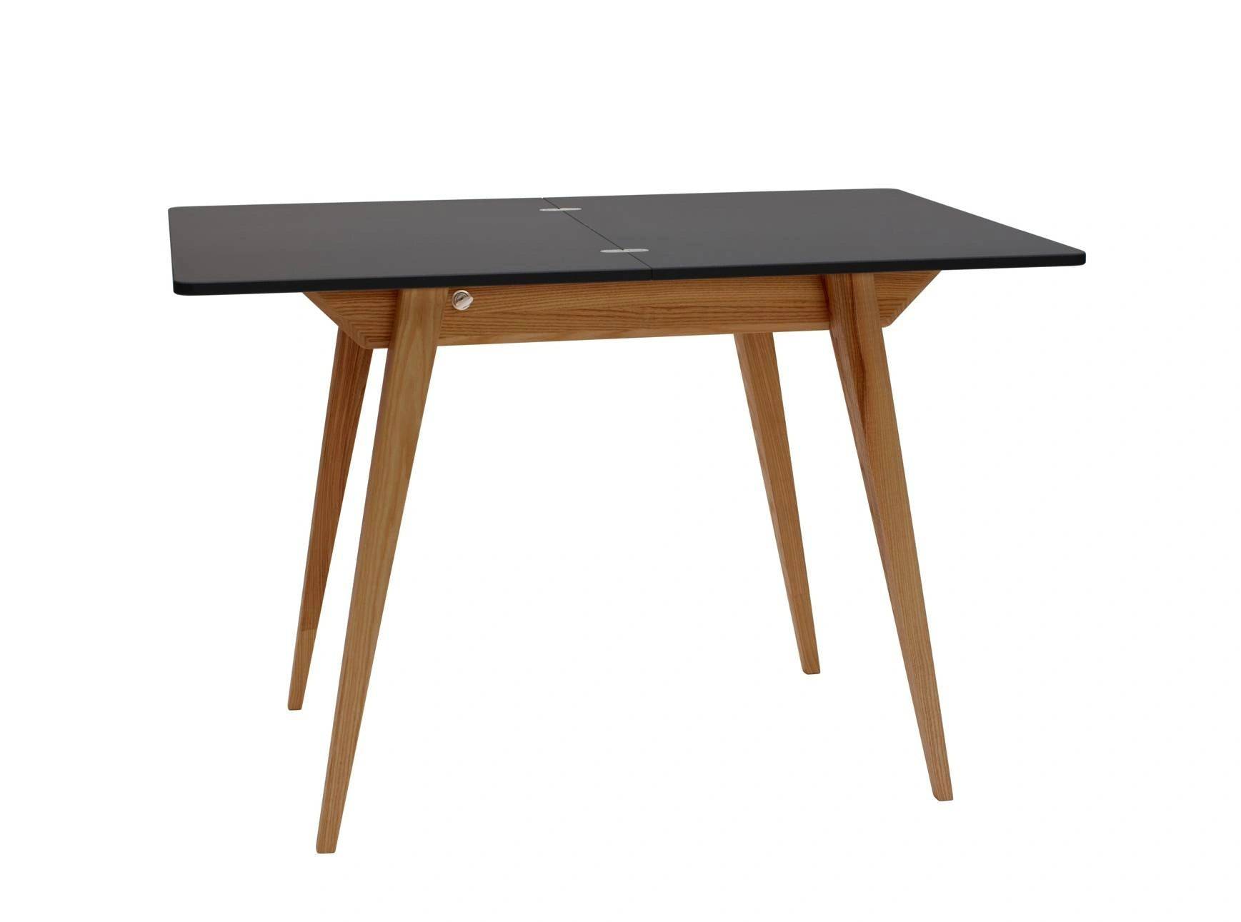 ENVELOPE udtræksbord - et kompakt spisebord til 4 - 6 personer, fås i flere farver, Sort / Natural ashwood