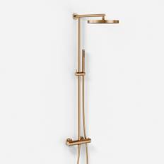 Semplice SRL10 S02 - Termostatsæt. XL Rain DeLux Ø28 m/EasyClean. PVD Børstet Kobber