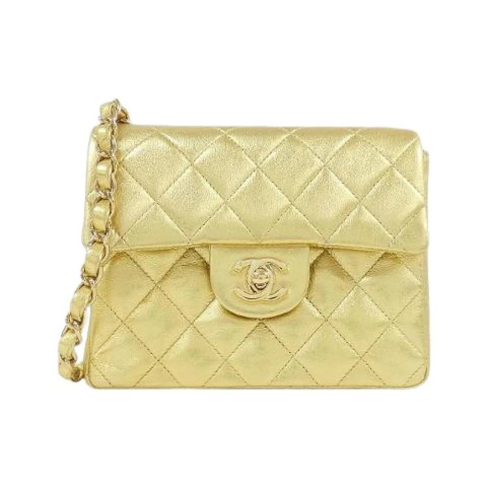 Chanel Vintage Pre-owned Metallic Lamb Shoulder Bag - Vintage - Dame - Gul - ONE SIZE - Uld