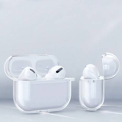 Stötsäkert, enfärgat material, transparent Bluetooth-hörlursskyddsfodral för 2/3/Pro/Pro2/Pro3, 4 vårgåva, professionellt kontor - Genomskinlig (airpods1/2,airpods pro,airpods3,AirPods Pro2,Apple AirPods 4,Apple AirPods Pro 3)