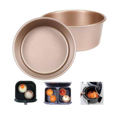 NIXRET 2 stycken varmluftsfritös äggformar, 11 cm, non-stick belagd, kolstål, för ugn och mikrovågsugn, återanvändbara, luftfritöstillbehör för matlagning, bakning