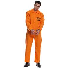 Fængselsdragt Orange Fange Halloween Kostume Mænd But XL
