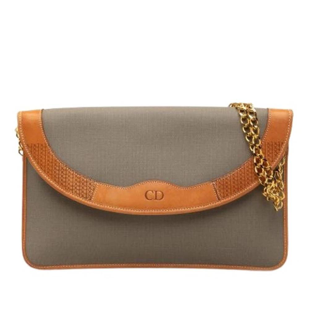 Dior Vintage Pre-owned Vintage Skuldertaske - Vintage - Dame - Grå - ONE SIZE - Uld