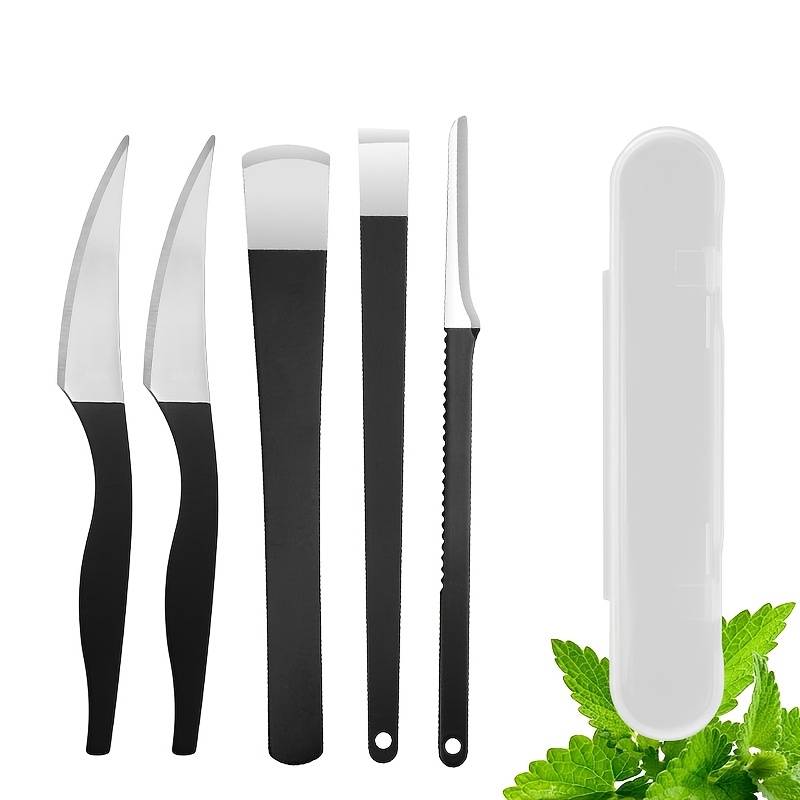 TEMU Black Pedicure Knife Set, Stainless Steel Foot Care Tools, Corn And Remover, Foot Sole Dead Skin Kit